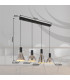 Labora Bar Pendant Ceiling Light Matt Black Smoke Glass Shade 4x LED 3000K-7
