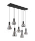 Labora Cluster Pendant Ceiling Light Matt Black Smoke Glass Shade 7x LED 3000K-2