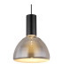 Labora Dome Pendant Ceiling Light Matt Black Smoke Glass Shade LED 3000K-3