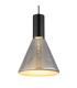 Labora Cone Dome Pendant Ceiling Light Matt Black Smoke Glass Shade LED 3000K-3