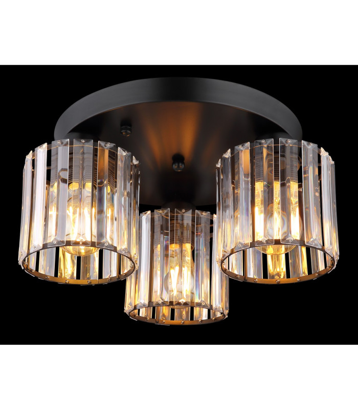 Jordana Shade Cluster Ceiling Light Matt Black 3x E27-3