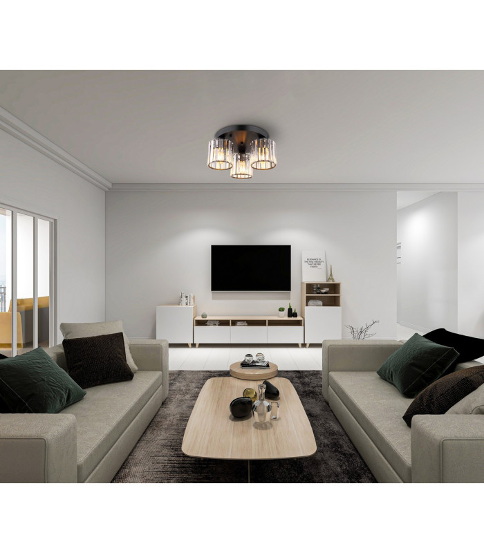 Jordana Shade Cluster Ceiling Light Matt Black 3x E27-4