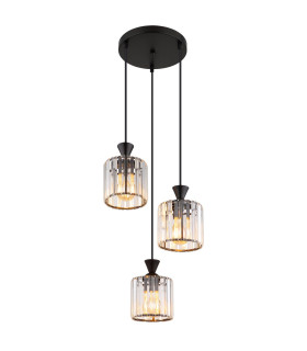 Jordana Cluster Pendant Ceiling Light Matt Black 3x E27-1