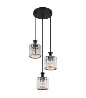Jordana Cluster Pendant Ceiling Light Matt Black 3x E27-2