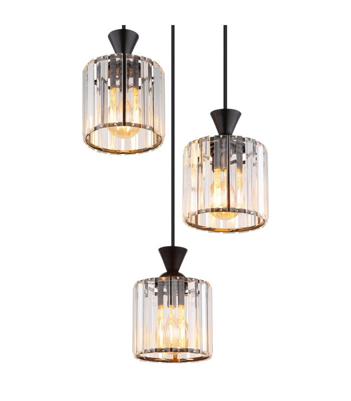 Jordana Cluster Pendant Ceiling Light Matt Black 3x E27-3