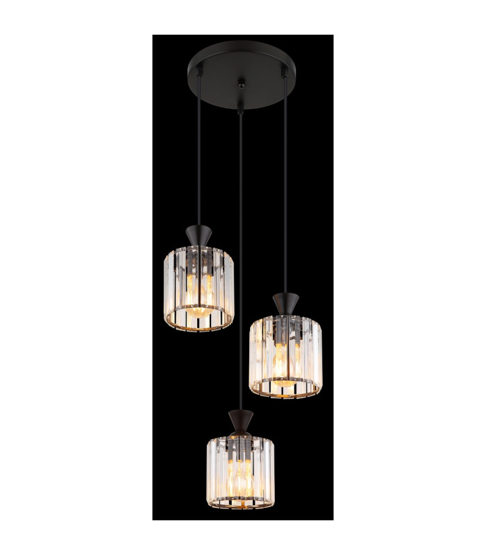 Jordana Cluster Pendant Ceiling Light Matt Black 3x E27-4
