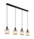 Jordana Bar Pendant Ceiling Light Matt Black 4x E27-1