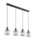Jordana Bar Pendant Ceiling Light Matt Black 4x E27-2