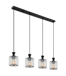 Jordana Bar Pendant Ceiling Light Matt Black 4x E27-2