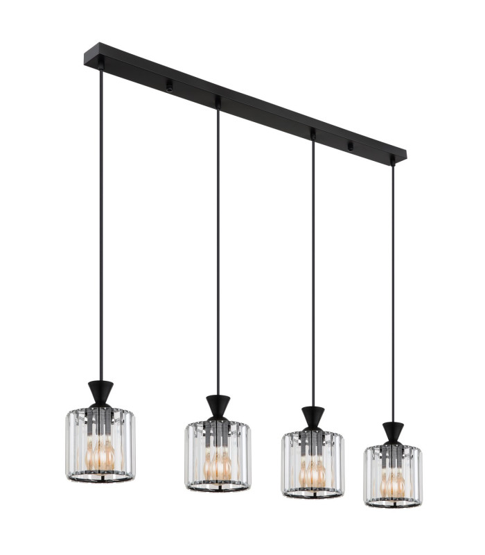 Jordana Bar Pendant Ceiling Light Matt Black 4x E27-2