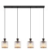 Jordana Bar Pendant Ceiling Light Matt Black 4x E27-3