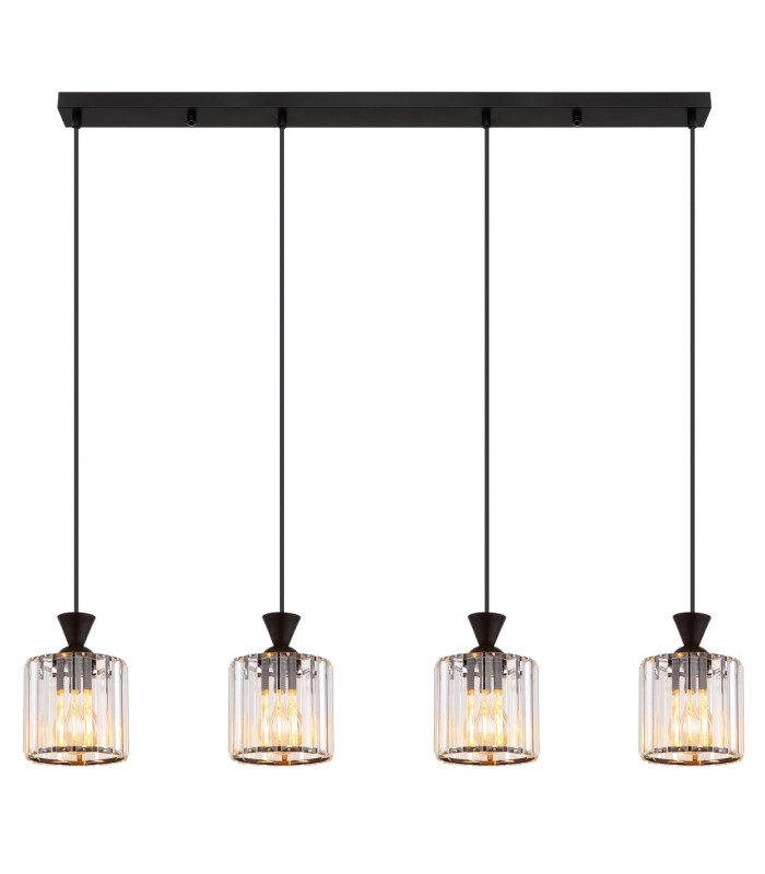 Jordana Bar Pendant Ceiling Light Matt Black 4x E27-3
