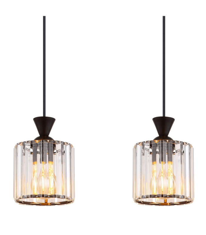 Jordana Bar Pendant Ceiling Light Matt Black 4x E27-4