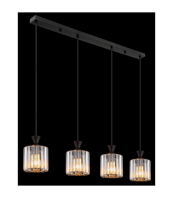 Jordana Bar Pendant Ceiling Light Matt Black 4x E27-5