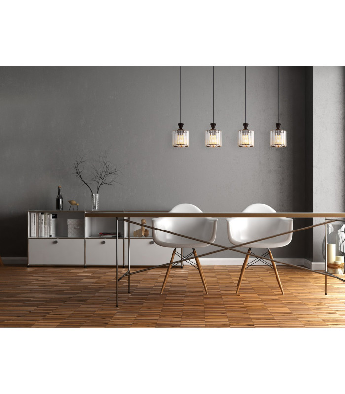Jordana Bar Pendant Ceiling Light Matt Black 4x E27-7
