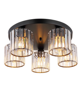 Jordana Shade Cluster Ceiling Light Matt Black 5x E27-1