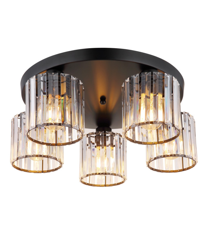 Jordana Shade Cluster Ceiling Light Matt Black 5x E27-1