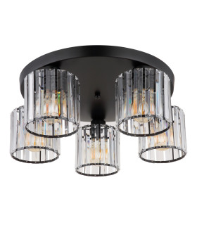 Jordana Shade Cluster Ceiling Light Matt Black 5x E27-2