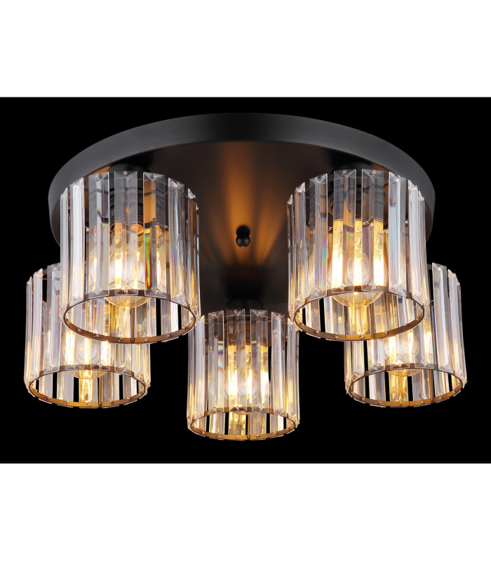 Jordana Shade Cluster Ceiling Light Matt Black 5x E27-3