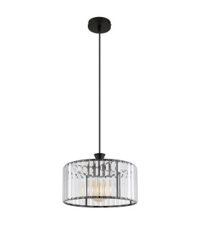 Jordana Cylindrical Pendant Ceiling Light Matt Black 1x E27-2