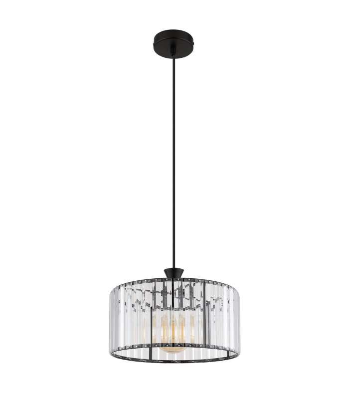 Jordana Cylindrical Pendant Ceiling Light Matt Black 1x E27-2