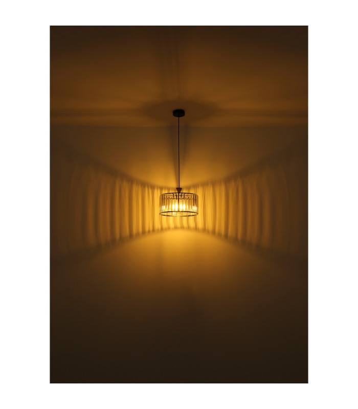 Jordana Cylindrical Pendant Ceiling Light Matt Black 1x E27-5