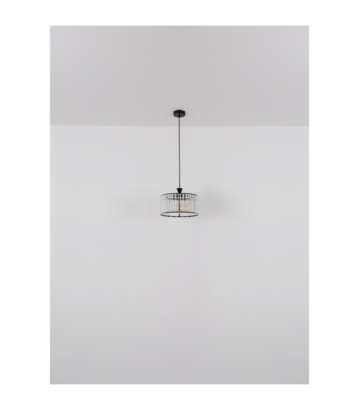 Jordana Cylindrical Pendant Ceiling Light Matt Black 1x E27-7