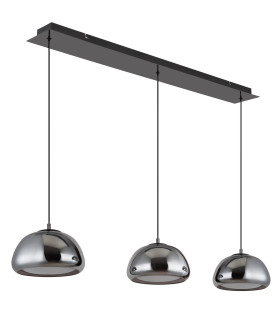 Avila Bar Pendant Ceiling Light Gunmetal Smoke Glass Shade 3x LED Dimmable 2700-6500K Remote Control-2