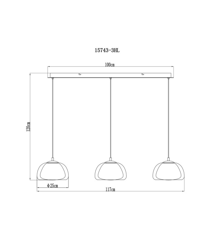 Avila Bar Pendant Ceiling Light Gunmetal Smoke Glass Shade 3x LED Dimmable 2700-6500K Remote Control-9