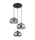 Jella Cluster Pendant Ceiling Light Matt Black Smoke Glass Shade 3x E14-2