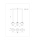 Jella Bar Pendant Ceiling Light Matt Black Smoke Glass Shade 3x E14-6
