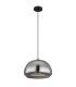 Jella Dome Pendant Ceiling Light Matt Black Smoke Glass Shade 1x E27-2