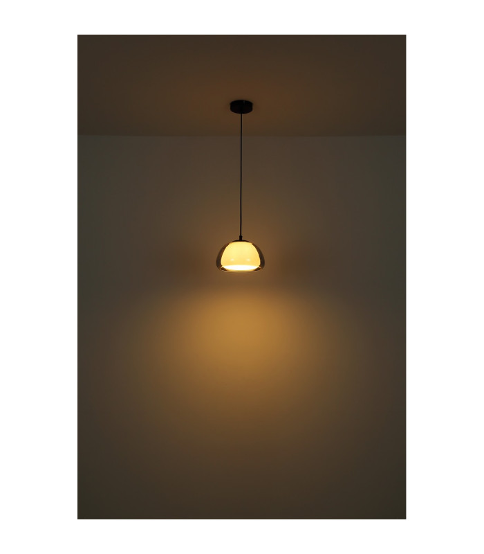 Jella Dome Pendant Ceiling Light Matt Black Smoke Glass Shade 1x E27-4