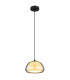 Jella Dome Pendant Ceiling Light Matt Black Smoke Glass Shade 1x E14-1