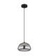 Jella Dome Pendant Ceiling Light Matt Black Smoke Glass Shade 1x E14-2