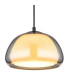 Jella Dome Pendant Ceiling Light Matt Black Smoke Glass Shade 1x E14-3