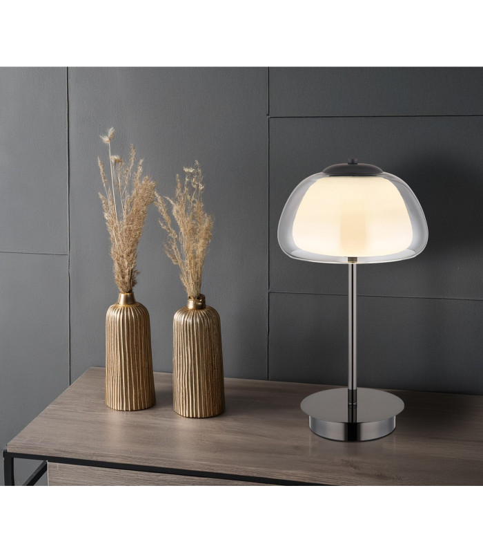 Avila Integrated LED Table Lamp Gunmetal Smoke Glass Shade LED Dimmable 2700-6500K Remote Control-9