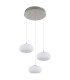 Quintara Cluster Pendant Ceiling Light Nickel Matt Opal Glass Shade 3x LED 3000K-2