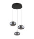 Quintara Cluster Pendant Ceiling Light Matt Black Smoke Glass Shade 3x LED 3000K-2