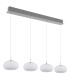 Quintara Bar Pendant Ceiling Light Nickel Matt Opal Glass Shade 4x LED 3000K-2