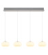 Quintara Bar Pendant Ceiling Light Nickel Matt Opal Glass Shade 4x LED 3000K-3