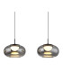 Quintara Bar Pendant Ceiling Light Matt Black Smoke Glass Shade 4x LED 3000K-4