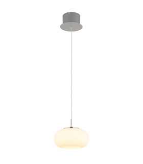 Quintara Dome Pendant Ceiling Light Nickel Matt Opal Glass Shade LED 3000K-1