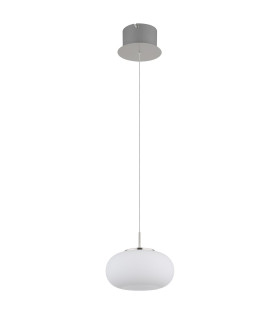 Quintara Dome Pendant Ceiling Light Nickel Matt Opal Glass Shade LED 3000K-2