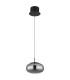 Quintara Dome Pendant Ceiling Light Matt Black Smoke Glass Shade LED 3000K-2