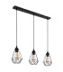 Zachary Bar Pendant Ceiling Light Matt Black 3x E27-2
