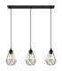 Zachary Bar Pendant Ceiling Light Matt Black 3x E27-3
