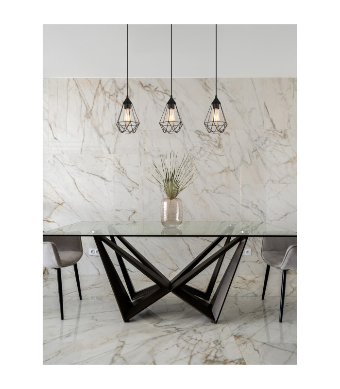 Zachary Bar Pendant Ceiling Light Matt Black 3x E27-7