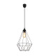Zachary Wire Frame Pendant Ceiling Light Matt Black 1x E27-1