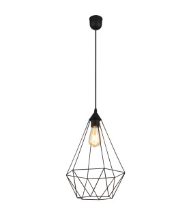 Zachary Wire Frame Pendant Ceiling Light Matt Black 1x E27-1
